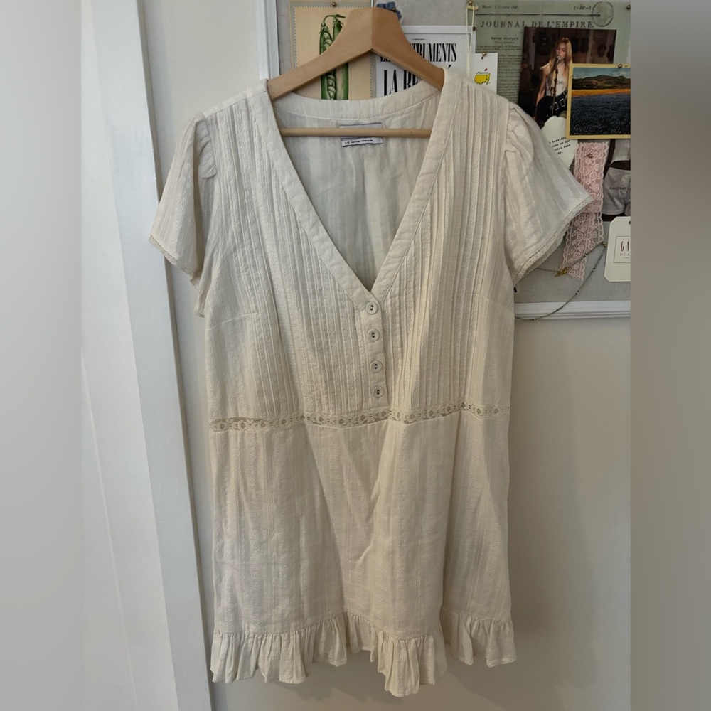 Urban Outfitters Lace and Ruffle Button-Down Mini Dress